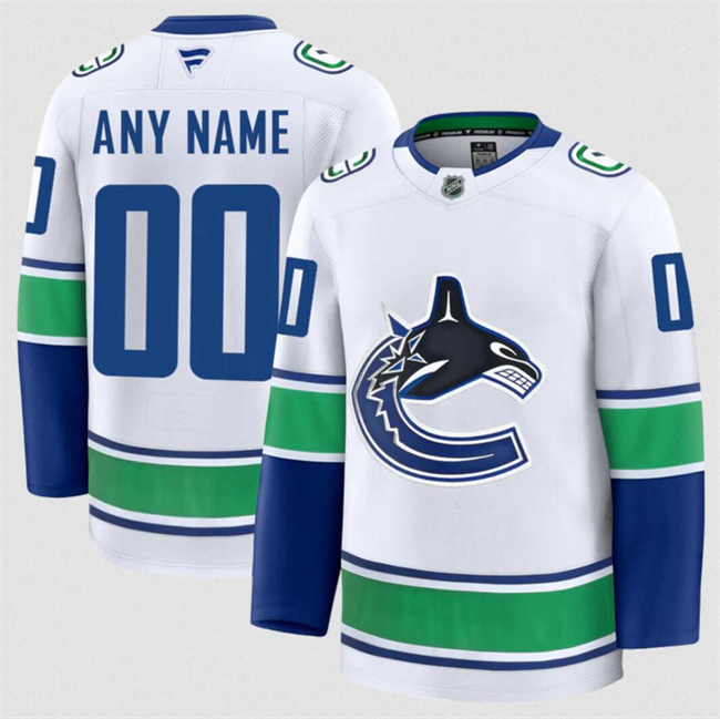 Men's White Vancouver Canucks Active Player Custom 2024-25 Away Stitched Hockey Jersey